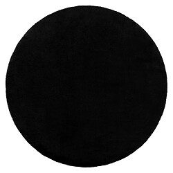 RUGSX Tapis BUNNY cercle noir IMITATION DE FOURRURE DE LAPIN cercle 200 cm