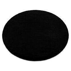 RUGSX Tapis BUNNY cercle noir IMITATION DE FOURRURE DE LAPIN cercle 200 cm