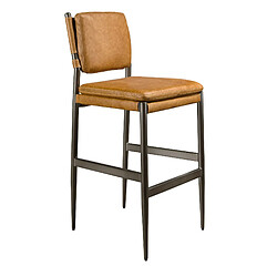 Angel Cerda Tabouret en cuir marron