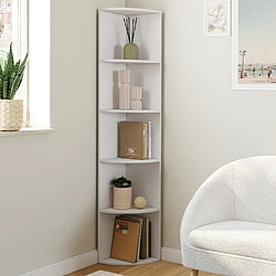 Idmarket Etagère murale d'angle MODULA 5 niveaux blanche à poser ou à fixer