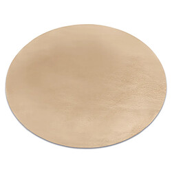 RUGSX Tapis BUNNY cercle macchiato marron IMITATION DE FOURRURE DE LAPIN cercle 120 cm