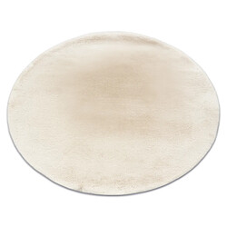 RUGSX Tapis BUNNY cercle ivoire IMITATION DE FOURRURE DE LAPIN cercle 120 cm