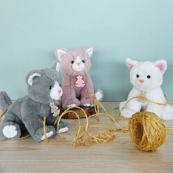 Linnea Peluche chat 18 cm polyester collection LUCKY blanc