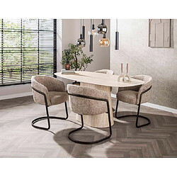 Lisa Design Teo - lot de 2 chaises - pieds en métal - en tissu texturé