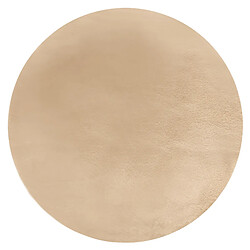 RUGSX Tapis BUNNY cercle macchiato marron IMITATION DE FOURRURE DE LAPIN cercle 120 cm