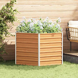 vidaXL Jardin surélevé Marron Clair 129 x 129 x 77 cm Acier galvanisé