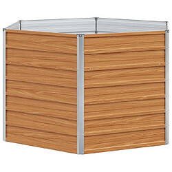 vidaXL Jardin surélevé Marron Clair 129 x 129 x 77 cm Acier galvanisé
