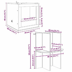 vidaXL Terrarium Marron 40 x 40 x 90 cm OSB pas cher