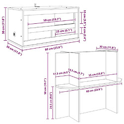 vidaXL Terrarium Marron 60 x 30 x 80 cm OSB pas cher