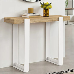 Idmarket CONSOLE PHOENIX BOIS ET BLANC