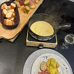 Service à fondue 8 personnes bois - 8966 - Little Fondue Meuuuh - LITTLE BALANCE pas cher