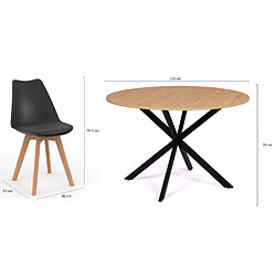 Idmarket TAM ALIX 110 + 4 CHAISES SARA pas cher