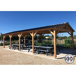 CPBF Carport Charpente deux pentes, 550cm x 1150cm, bois DOUGLAS Français (Charpente en bois-auvent-abri voiture), 64 m². Garantie 10 ans