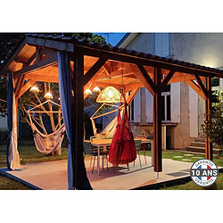 CPBF Carport Charpente deux pentes 400cmx700cm, Bois DOUGLAS Français (Charpente en bois-auvent-abri voiture), 28 m². Garantie 10 ans