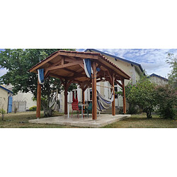 CPBF Carport Charpente deux pentes 500cmx550cm, bois DOUGLAS Français (Charpente en bois-auvent-abri voiture), 28m². Garantie 10 ans