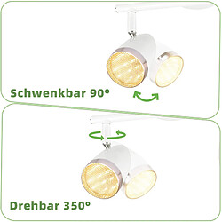 ZMH Spot De Plafond 1 2 3 4 Flamme Lampe De Plafond Blanc Orientable 350° Salon