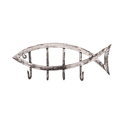 Batela Porte-serviette mural poisson - Gris