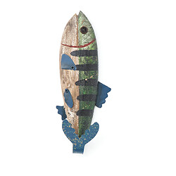 Batela Porte-serviettes poisson bois - Bleu