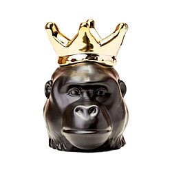 Invotis Gorille noir avec couronne d’or Vase