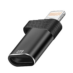 LinQ Adaptateur OTG pour USB-C vers Lightning Vitesse à 480Mbps Noir