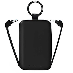 Jaym Powerbank 4000mAh USB-C / Lightning avec Porte Clés et Lampe Torche Noir