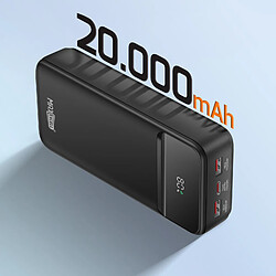 Acheter Max excell Batterie de Secours 20000mAh USB-C PD 20W / 2 USB 22.5W avec Écran LCD Noir