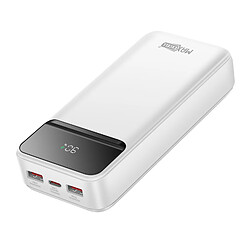 Max excell Batterie de Secours 20000mAh USB-C PD 20W / 2 USB 22.5W avec Écran LCD Blanc pas cher