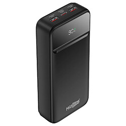 Max excell Batterie de Secours 20000mAh USB-C PD 20W / 2 USB 22.5W avec Écran LCD Noir