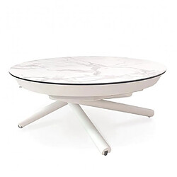 Inside 75 Table à manger ronde extensible - Blanc