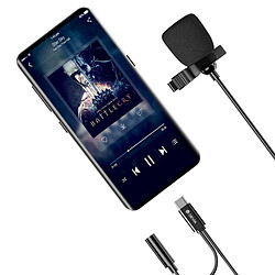 Devia Micro-cravate Filaire USB-C Enregistrement HD avec Pince de Fixation et Câble Noir