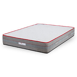 Mercado do Colchão Matelas LUXURY Premium, ressorts ensachés et mousse viscoélastique, soutien mi-ferme et housse respirante en maille d’aloe vera.