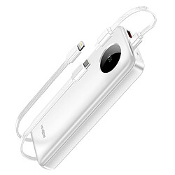 Max excell Batterie de Secours 10000mAh 2 Port USB-A / USB-C et 2 Câbles Intégré Blanc pas cher