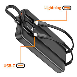 Acheter Max excell Batterie de Secours 10000mAh 2 Port USB-A / USB-C et 2 Câbles Intégré Noir