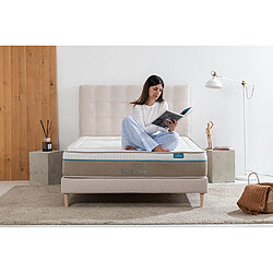 Matelas Leafsleep Nature Spring Visco - ressorts ensachés, mousse à mémoire et tissu Tencel. pas cher