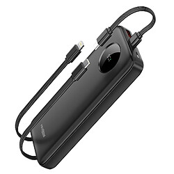 Max excell Batterie de Secours 10000mAh 2 Port USB-A / USB-C et 2 Câbles Intégré Noir pas cher