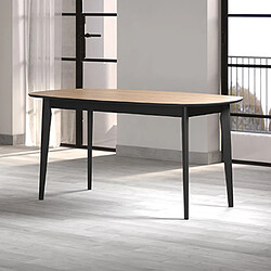 Mes Table à manger ovale - Chêne et noir