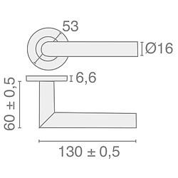 Béquille double sur rosace JADE slim inox poli bec de cane diamètre 16mm HERACLES B INOX SL01