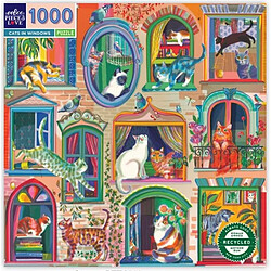 Eeboo Puzzle adultes Cats in Windows - 1000 pièces