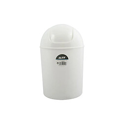 POUBELLE PLASTIQUE RONDE 5L SDB BLANC MSV - 100517