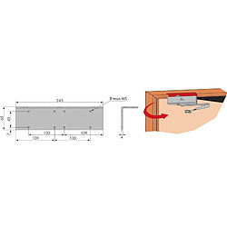 Plaque support HR300 coudée blanche RAL9016 HERACLES G HRA309900