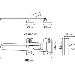 Entrebaîlleur de sécurité MODERN pour porte chromé satiné SOCONA P4