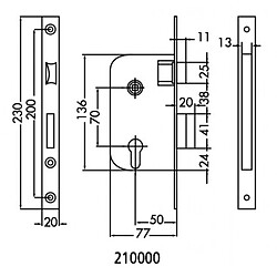 Jpm Serrure à larder mono point - Noir
