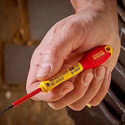 Tournevis électricien isolé 1000v 3,5x75mm fatmax - STANLEY - 1-65-411 pas cher