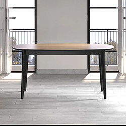 Mes Table à manger ovale - Chêne et noir