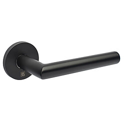 Béquille double sur rosace JADE slim noir mat bec de cane diamètre 19mm SL02 HERACLES B INOX SL02N