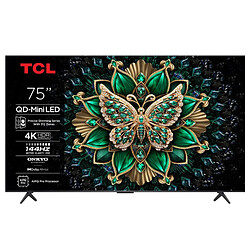 TV QD Mini LED Tcl 75C69K 191 cm 4K UHD 2025 Aluminium brossé