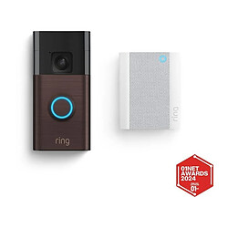 Sonnette vidéo sans fil - RING - HD 1440p en plan moyen - Notifications - Bronze vénitien
