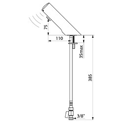 Robinet de lavabo électronique TEMPOMATIC 4 avec détecteur à pile 6V DELABIE 440006