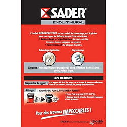 ENDUIT REBOUCHE TOUT POUDRE 1KG SADER SADER - 30121713