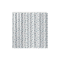 Rideau De Douche Gauffré Polyester 200x180 Cm - Bleu, Jacquard, 12 Crochets, Lavable, Salle De Bain Moderne